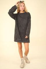 Vestido mini estilo sudadera oversize con lavado mineral de VERY J