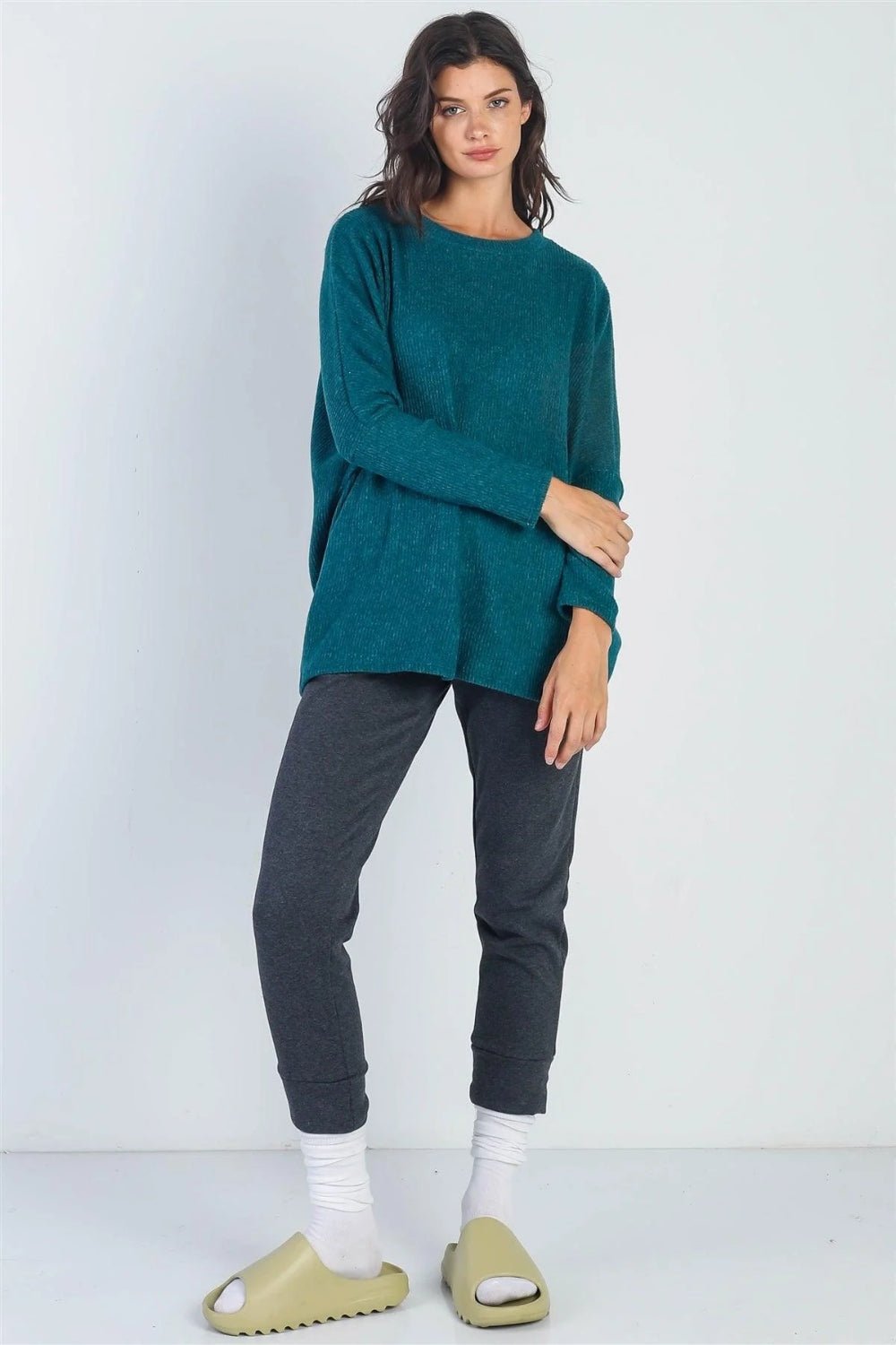 Cherish Apparel Round Neck Long Sleeve Sweater - Admiresty
