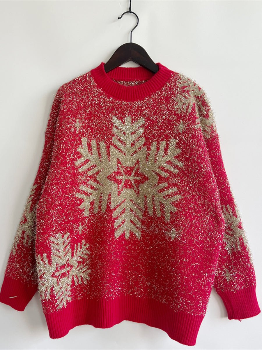 Christmas Element Round Neck Sweater - Admiresty