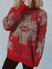 Christmas Element Round Neck Sweater - Admiresty