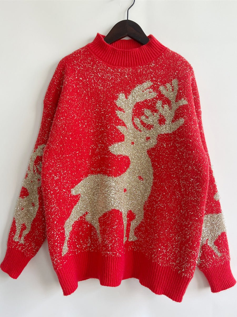Christmas Element Round Neck Sweater - Admiresty