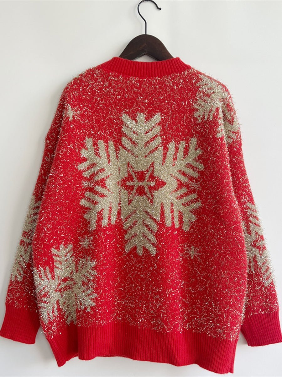 Christmas Element Round Neck Sweater - Admiresty