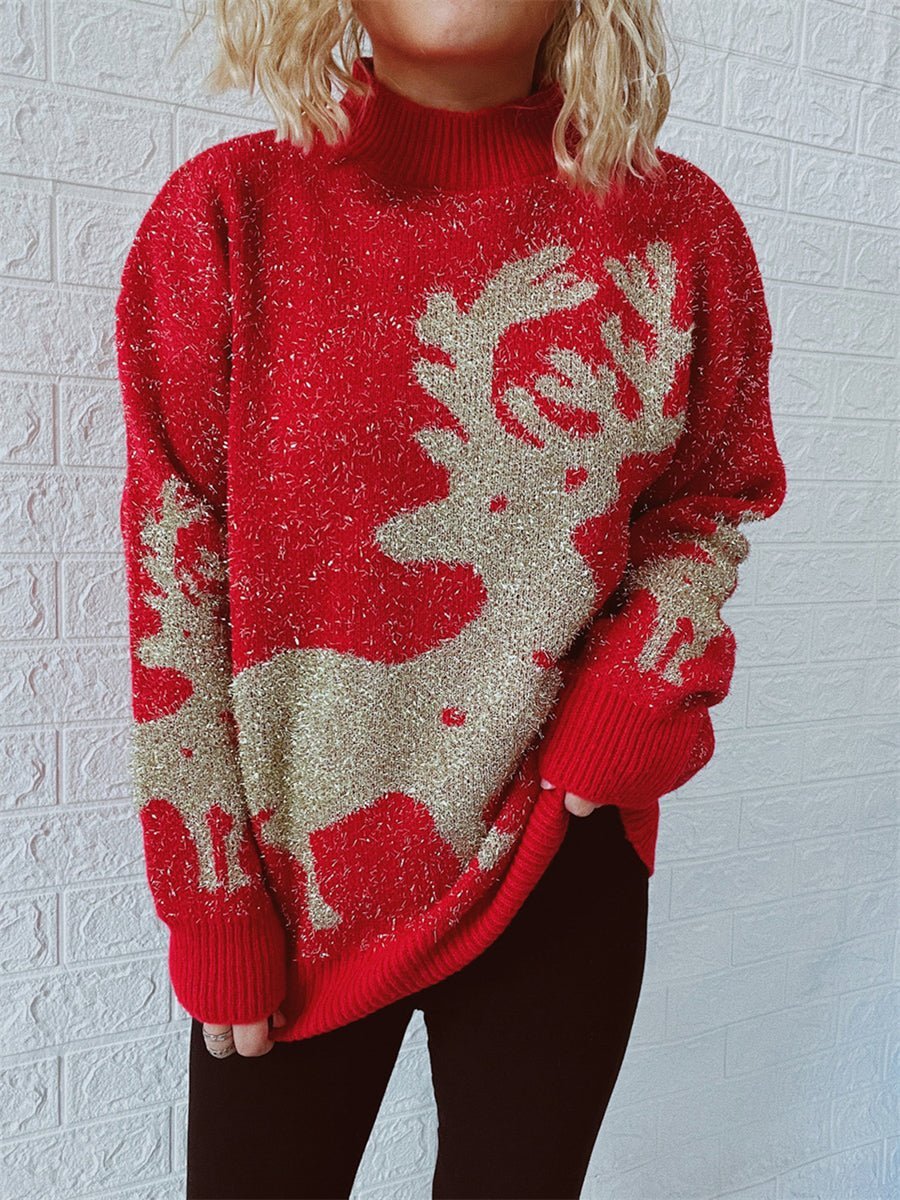 Christmas Element Round Neck Sweater - Admiresty