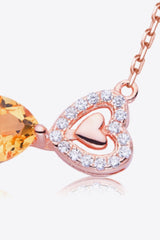 Citrine Heart 925 Sterling Silver Necklace - Admiresty