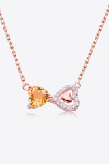 Citrine Heart 925 Sterling Silver Necklace - Admiresty