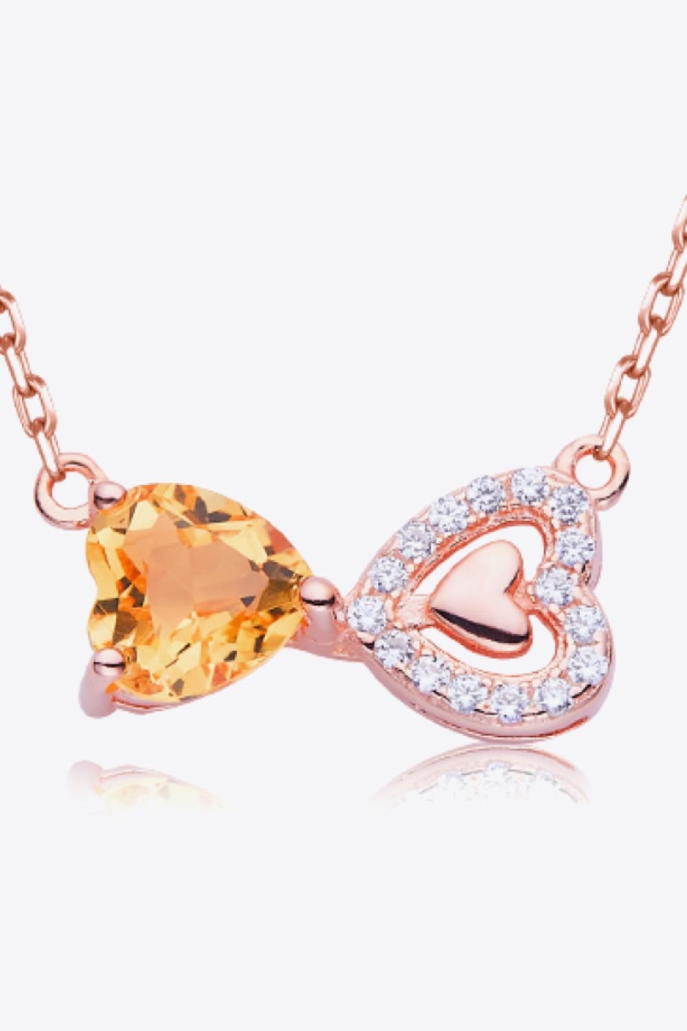 Citrine Heart 925 Sterling Silver Necklace - Admiresty