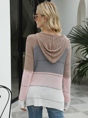 Color Block Hooded Sweater - Admiresty