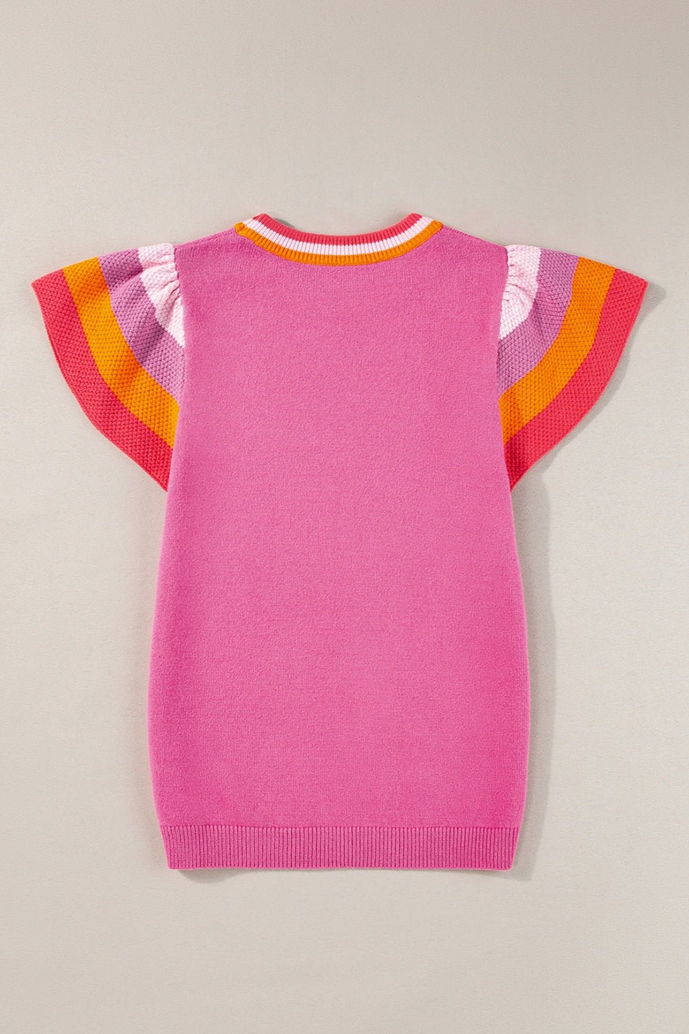 Color Block Round Neck Knit Top - Admiresty