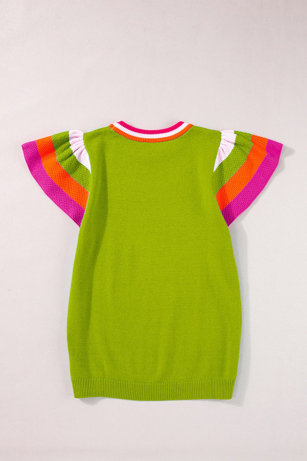 Color Block Round Neck Knit Top - Admiresty