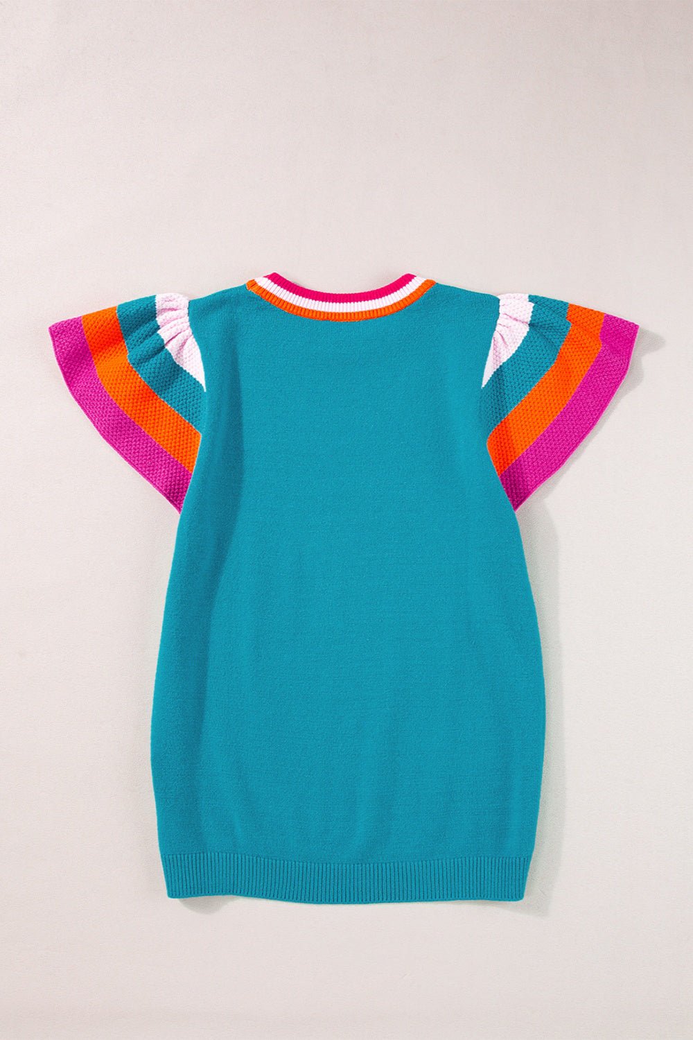 Color Block Round Neck Knit Top - Admiresty