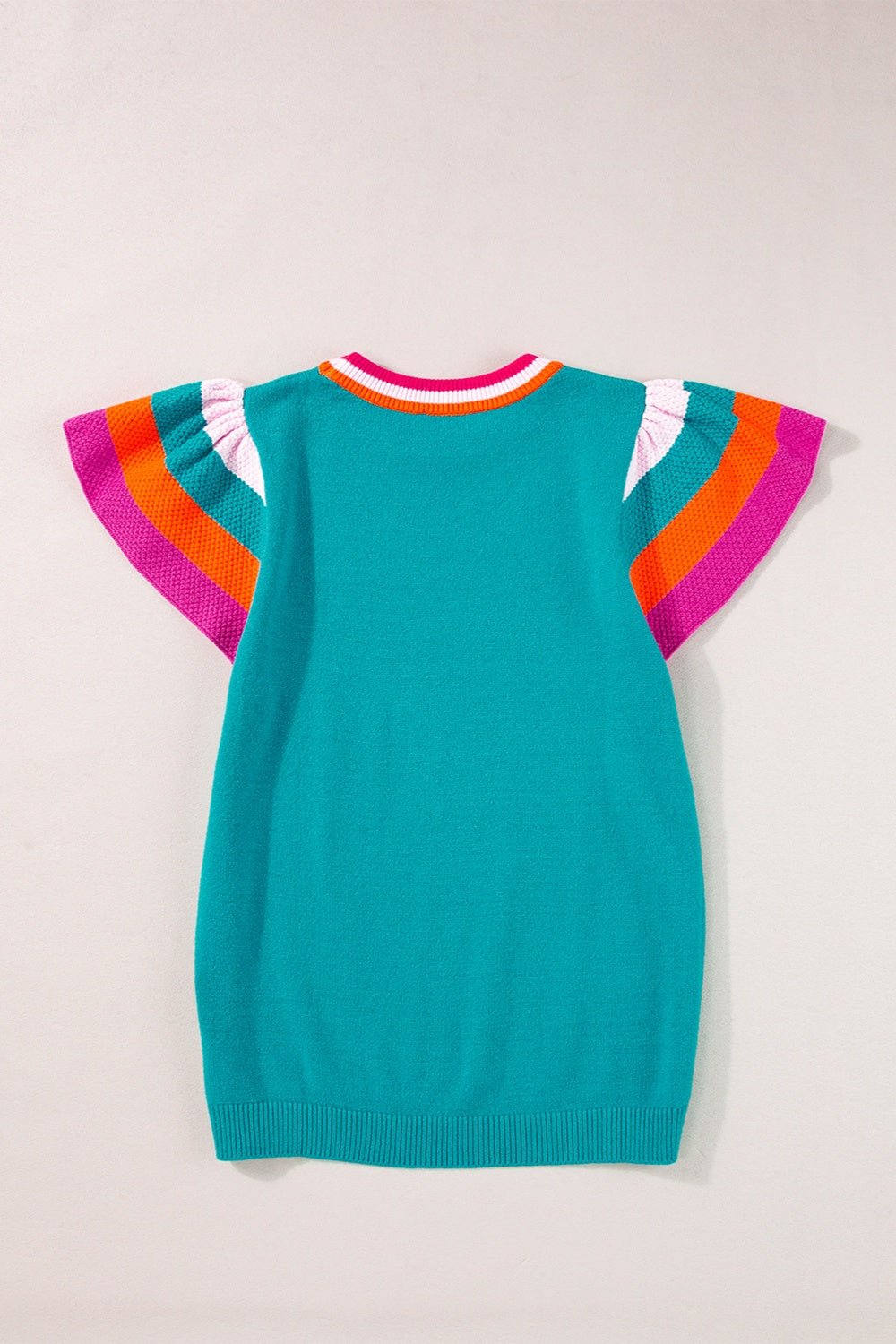 Color Block Round Neck Knit Top - Admiresty