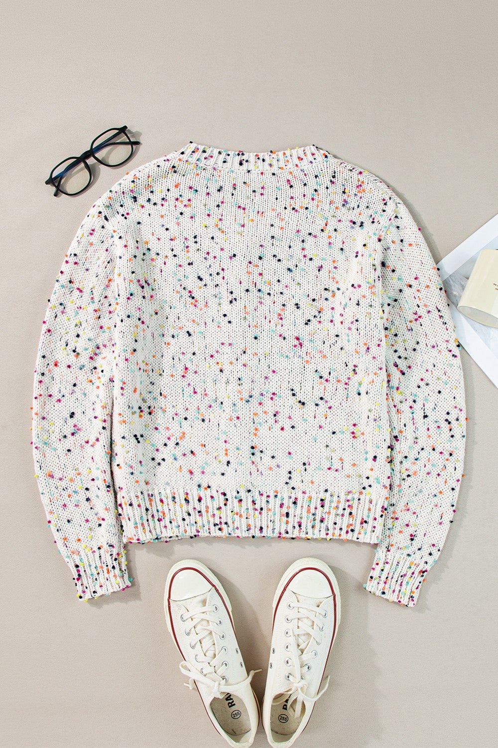 Confetti Button Up Long Sleeve Cardigan - Admiresty