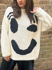 Contrast Drop Shoulder Long Sleeve Sweater - Admiresty