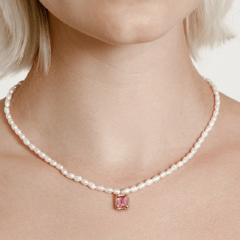 Copper Imitation Pearl Pendant Necklace - Admiresty