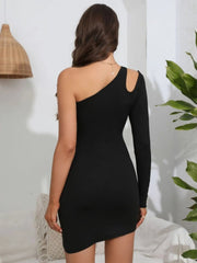 Cutout One Shoulder Mini Dress - Admiresty