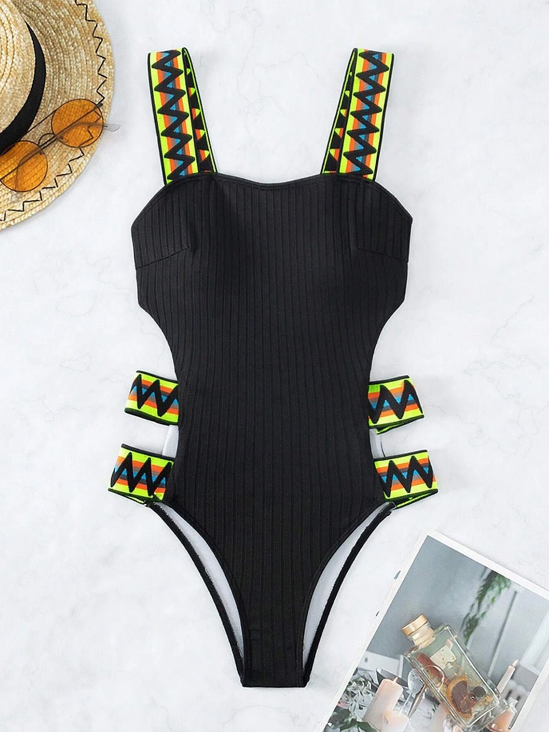 Cutout Wide Strap One - Piece Swimwear - Admiresty