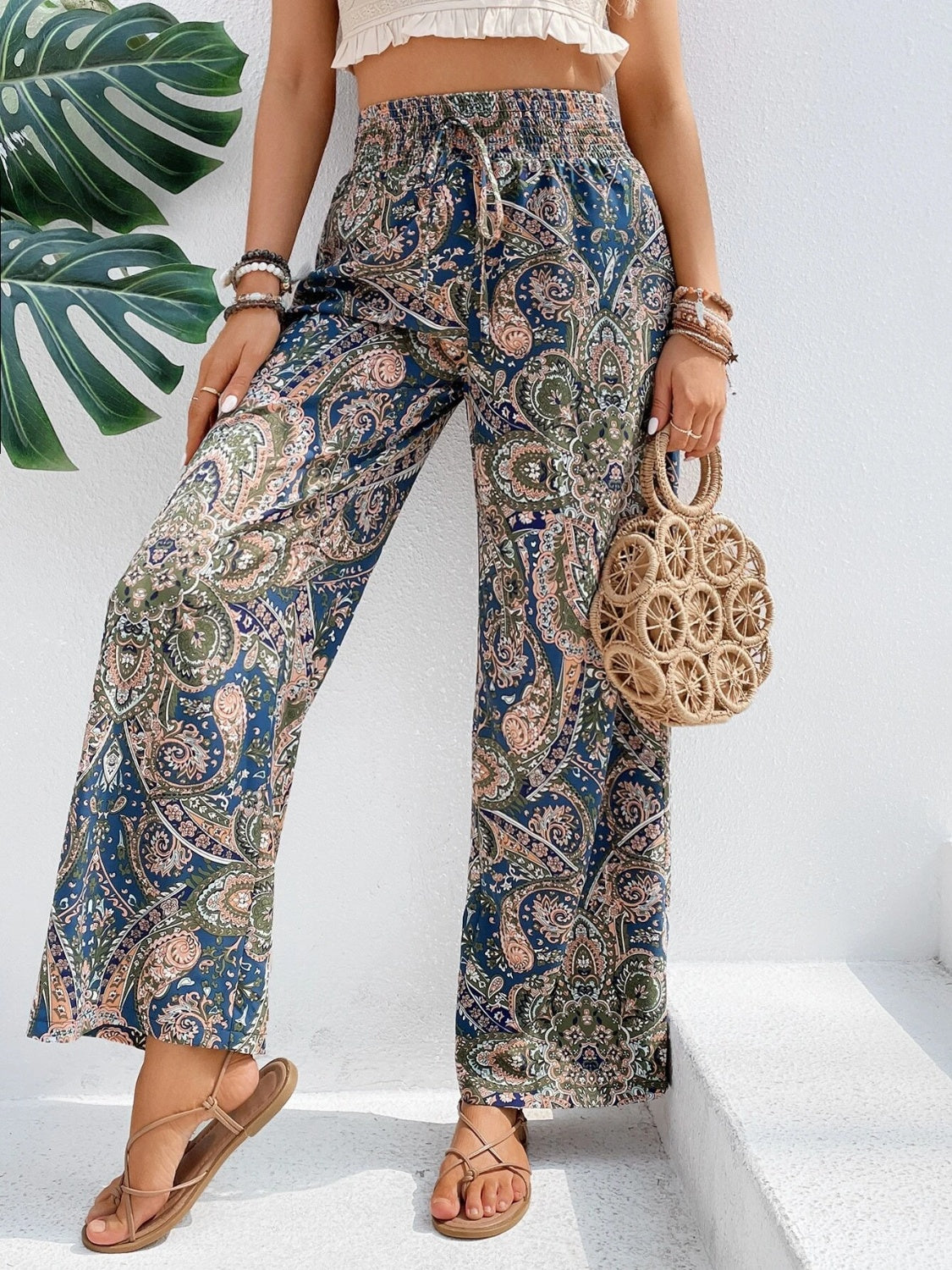 Pantalones anchos estampados