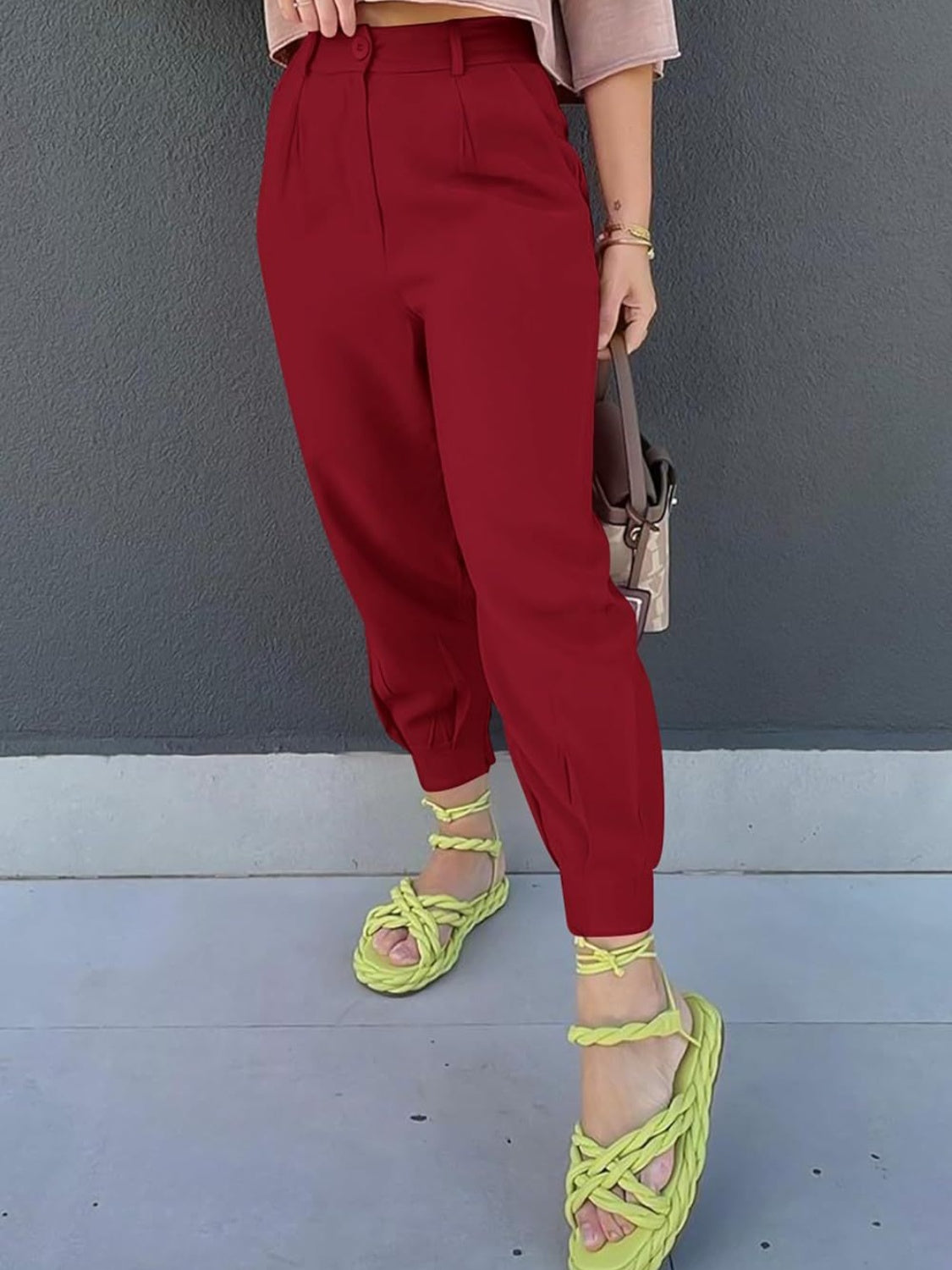 High Waist Cropped Pants