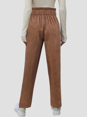 Decorative Button High Waist Pants - Admiresty