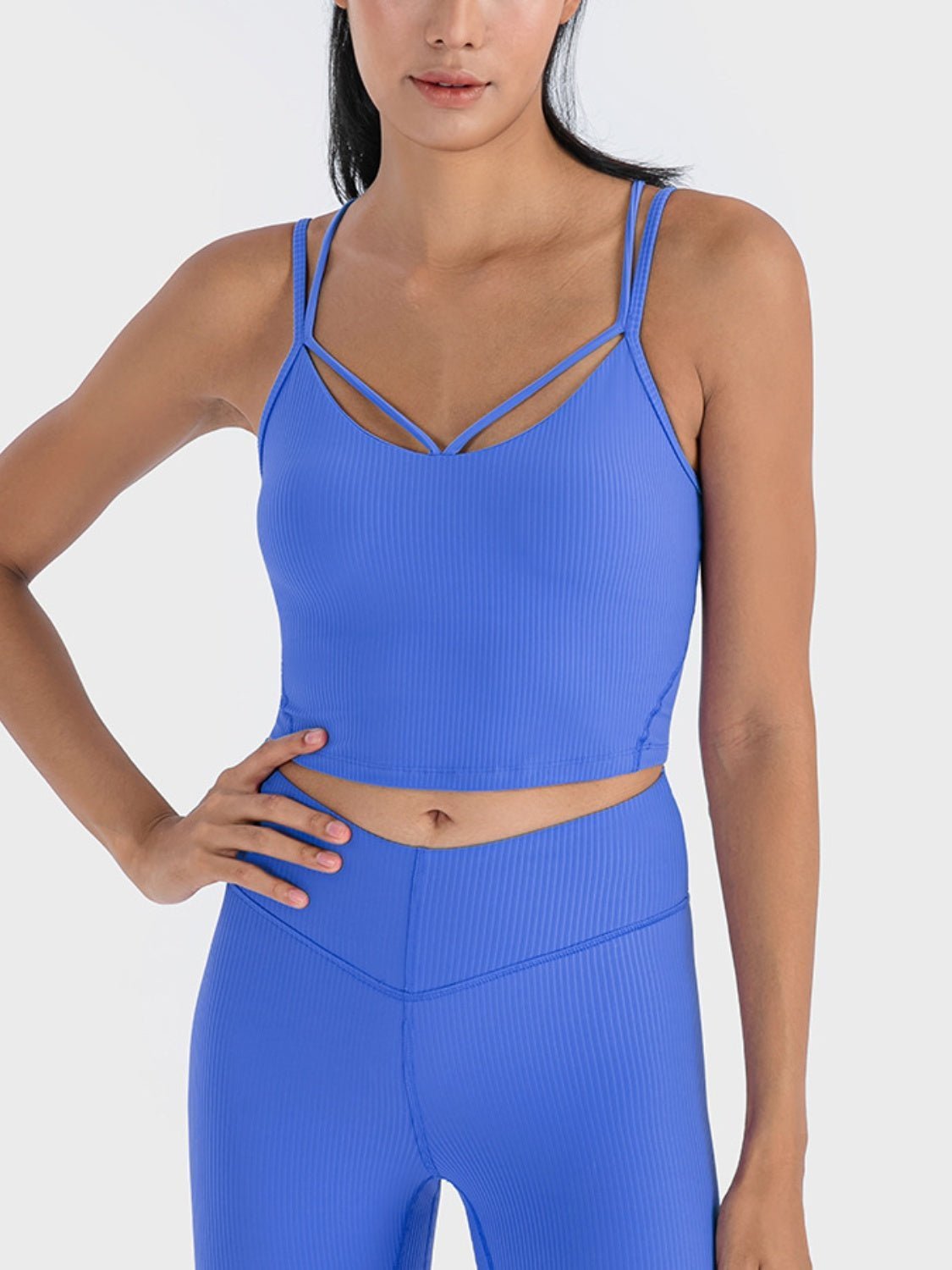 Double Strap Ribbed Sports Cami - Admiresty