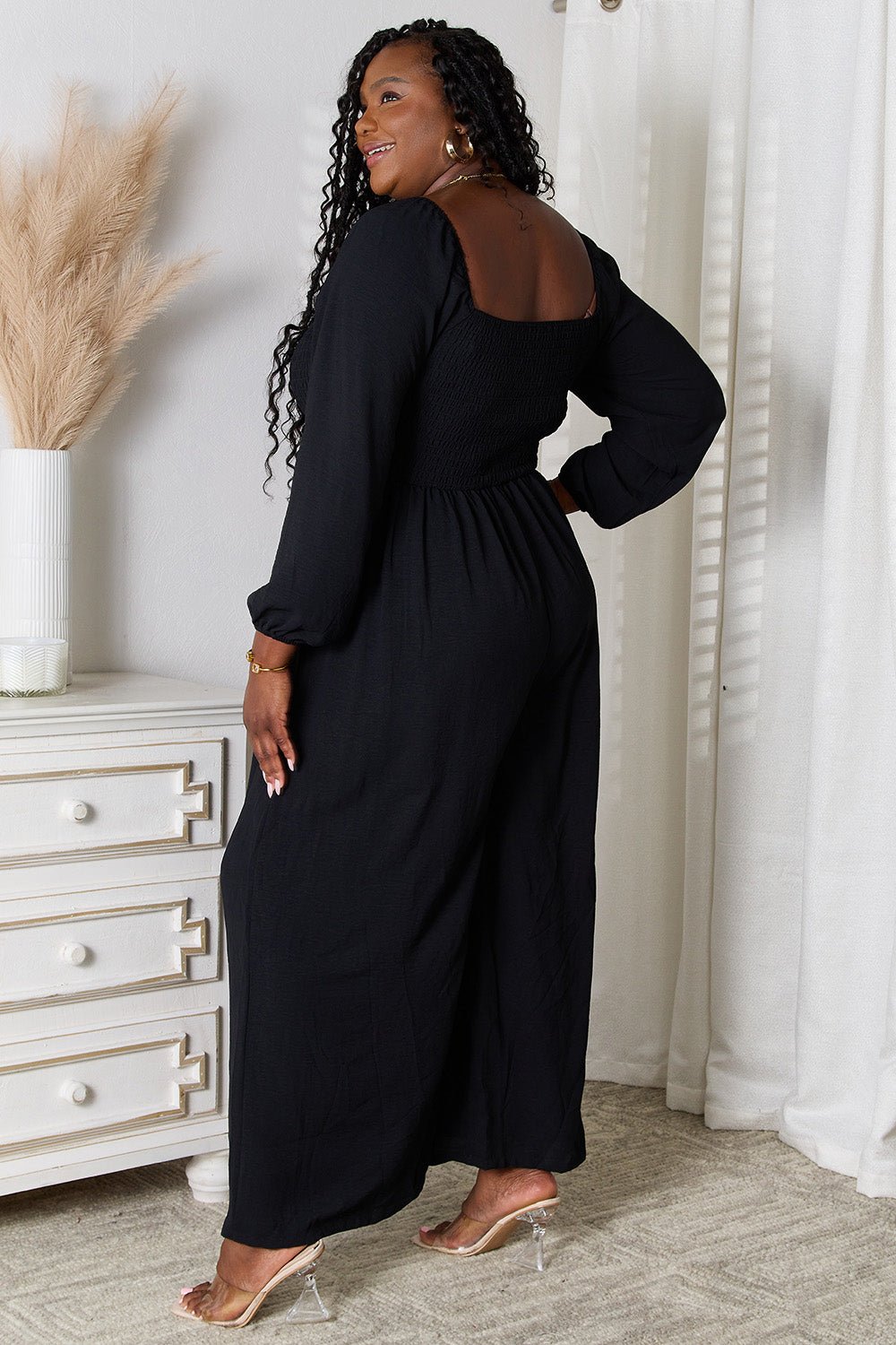 Double Take Square Neck Jumpsuit with Pockets - Admiresty