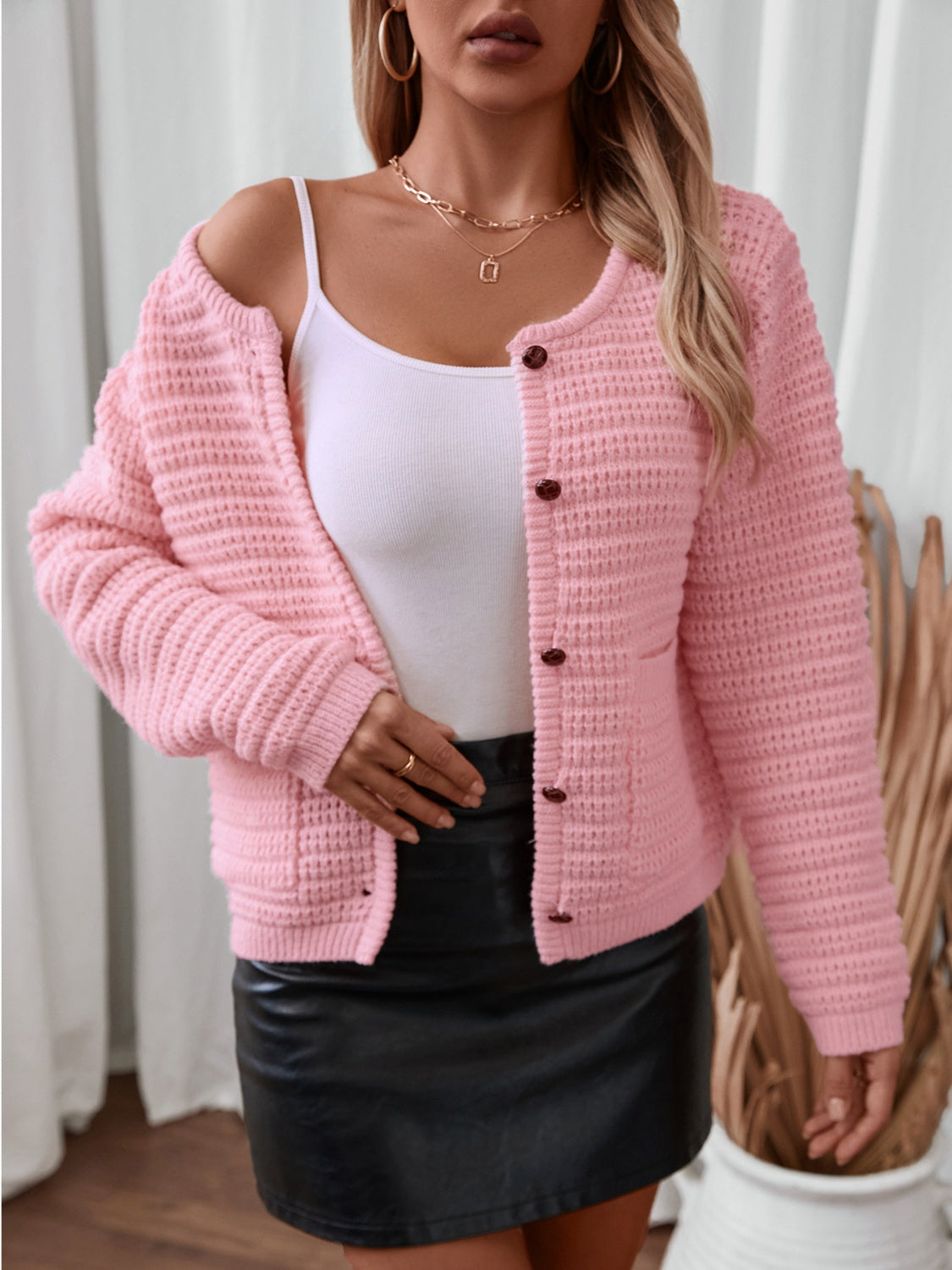 Button Up Long Sleeve Cardigan