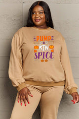 Sudadera con gráfico de calabaza y especias de Simply Love