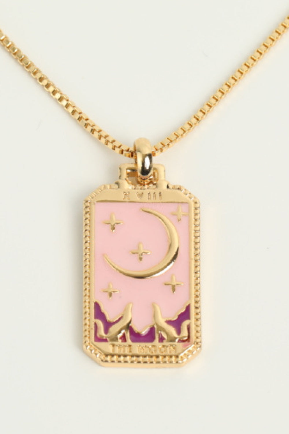 Collar de cobre con colgante de carta del tarot