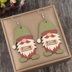 Wooden Gnome Dangle Earrings