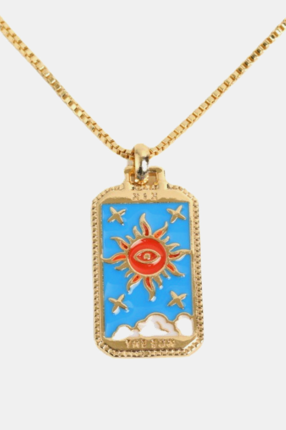 Collar de cobre con colgante de carta del tarot