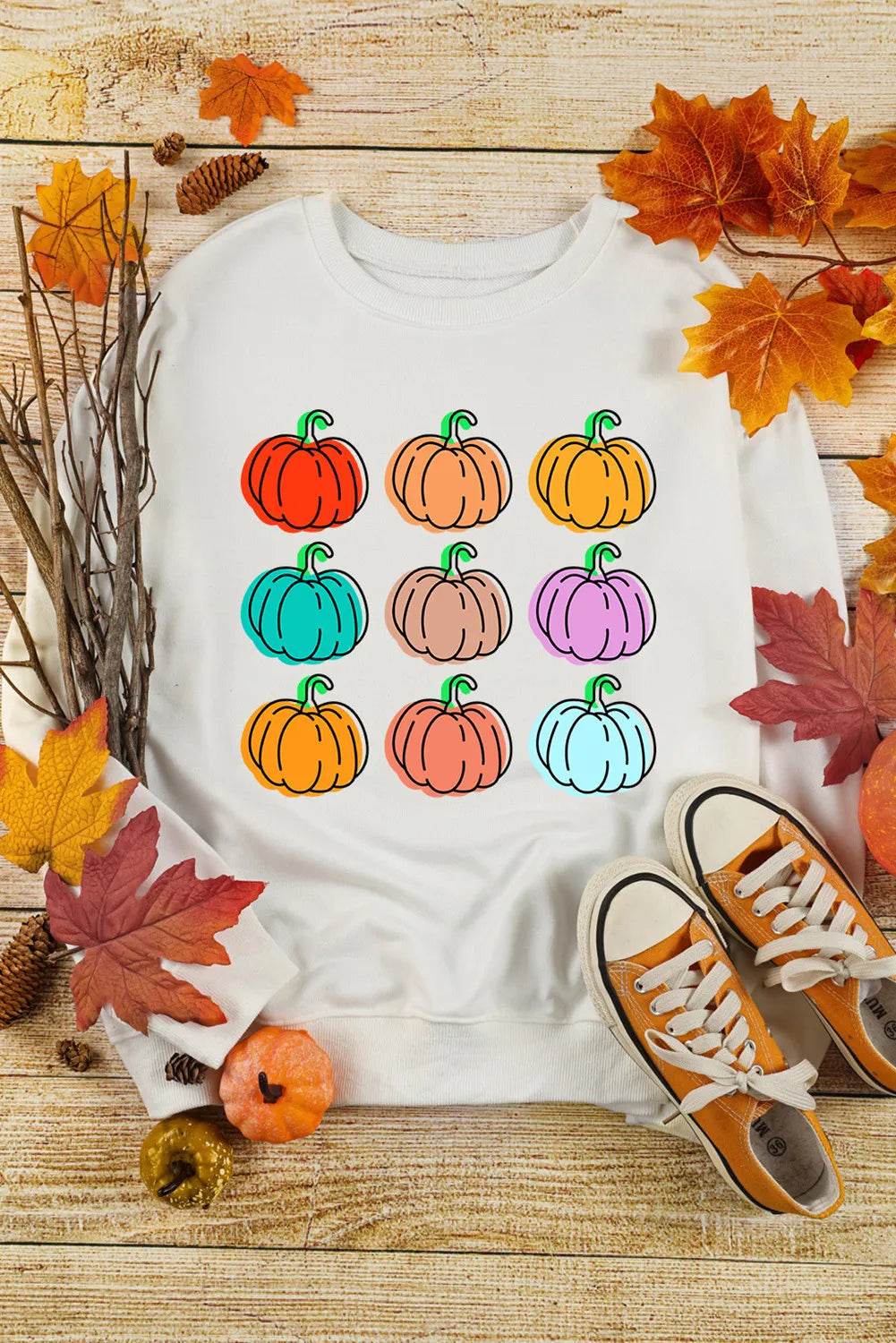 Sudadera de manga larga con estampado de calabaza