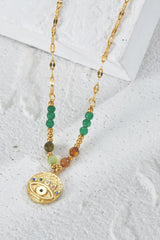 Evil Eye Design 18K Gold Plated Pendant Necklace